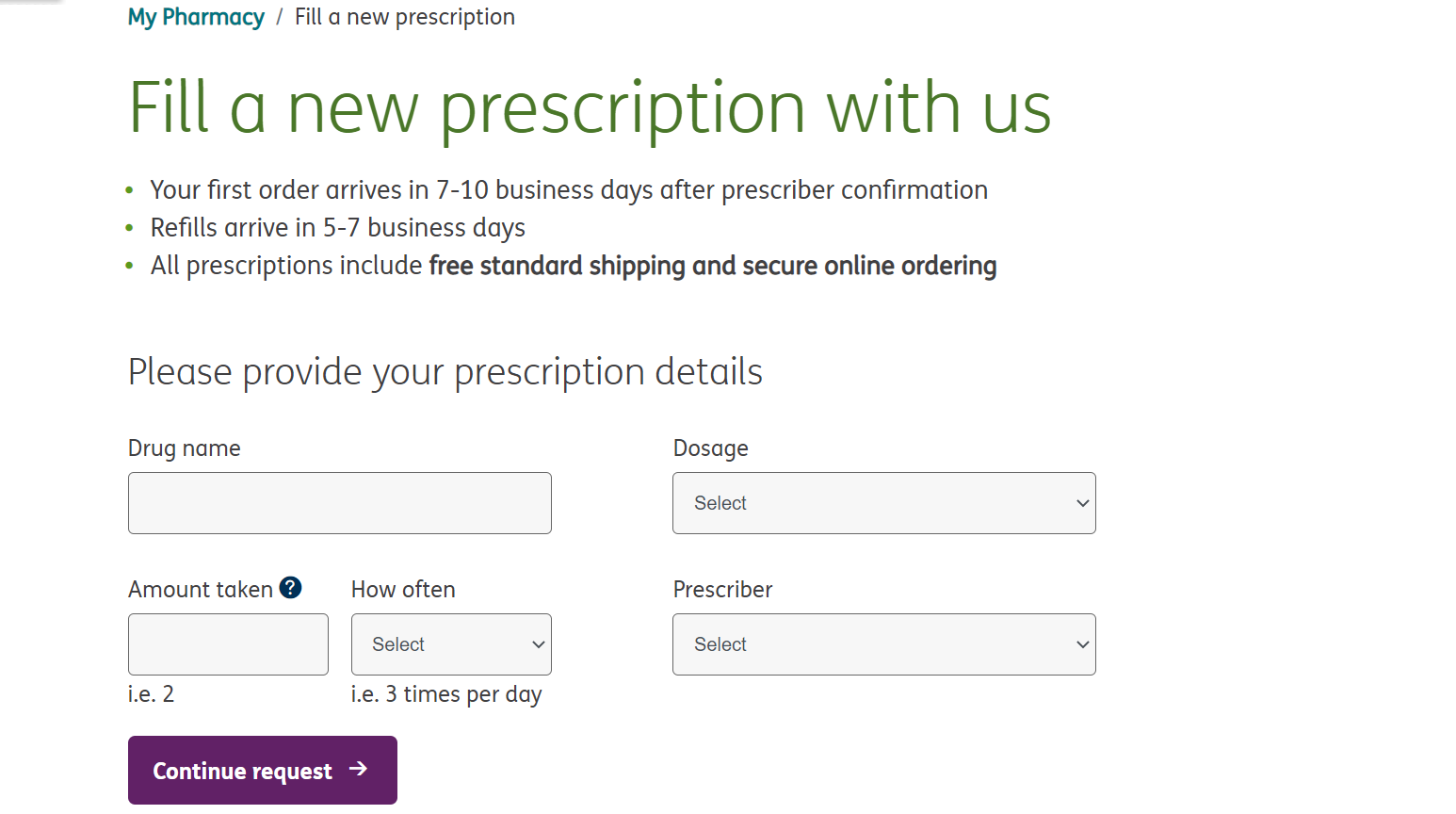 A screenshot of your Humana Pharmacy account dashboard.